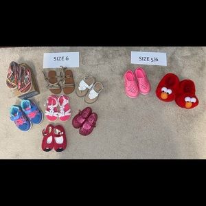 9 Pair Shoes Girls Toddler sizes 6 + 5/6 Toms Gap